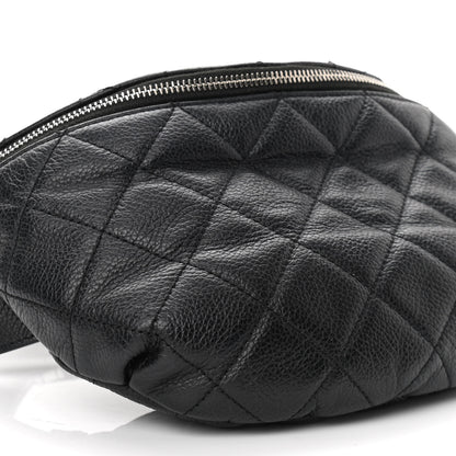 Chanel Grained Calfskin Quilted Waist Belt Bag Black 9 of 10