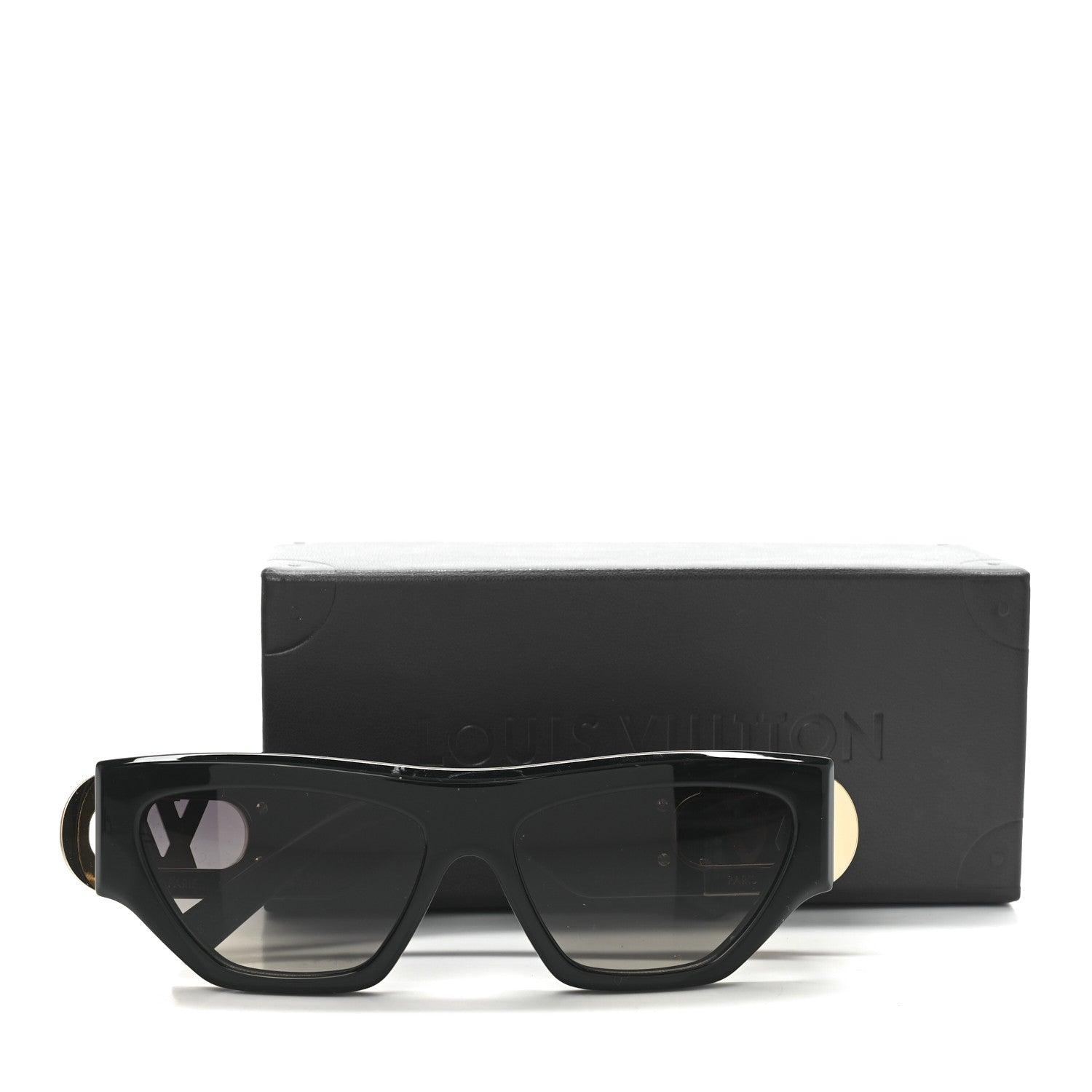 Louis Vuitton Acetate LV Link Square Sunglasses Z1661W Black