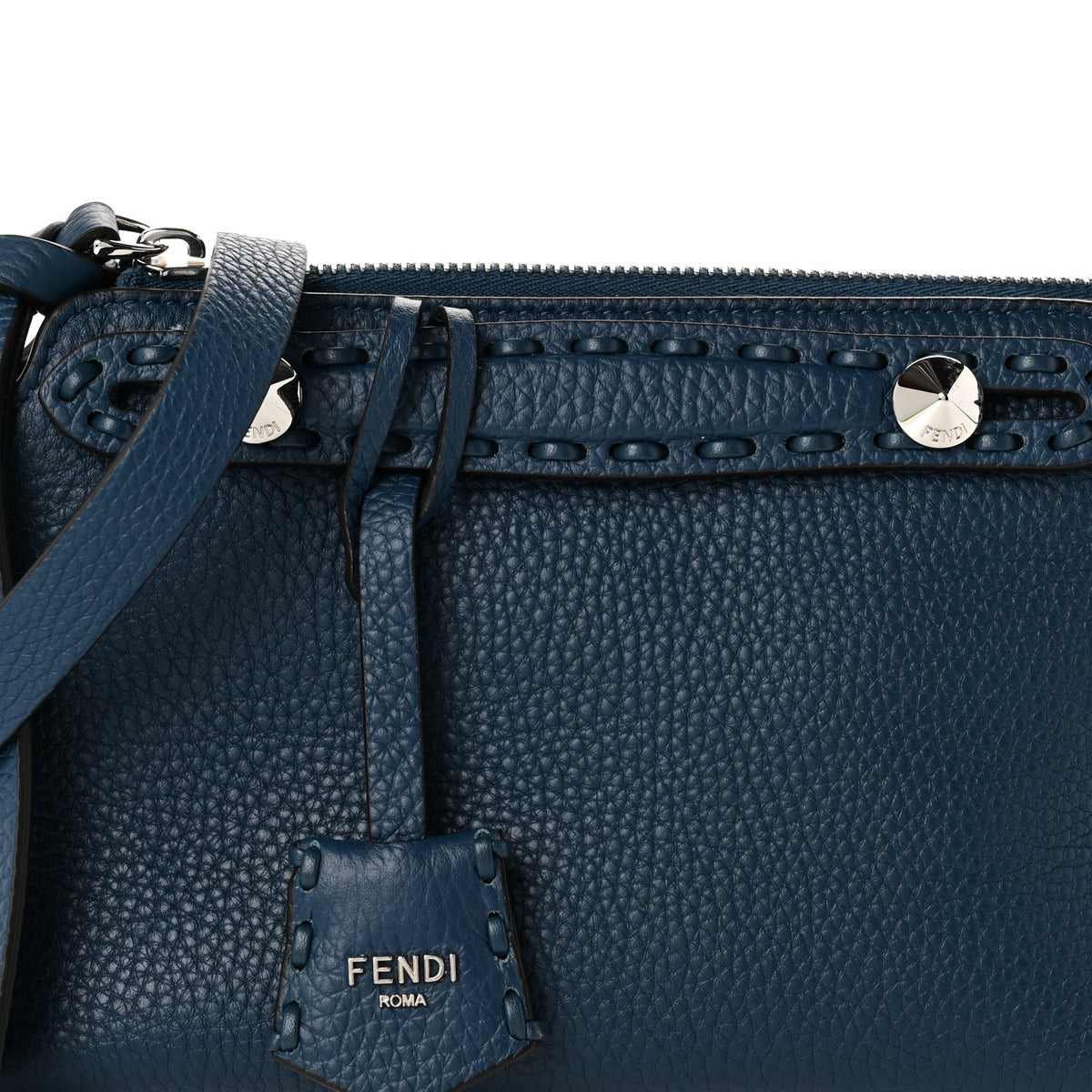 Cuoio Romano Selleria Sintetica Tape Stitch Mini By The Way Boston Bag  Placca Argento