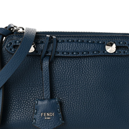Fendi Cuoio Romano Selleria Sintetica Tape Stitch Mini By The Way Boston Bag  Placca Argento 7 of 9