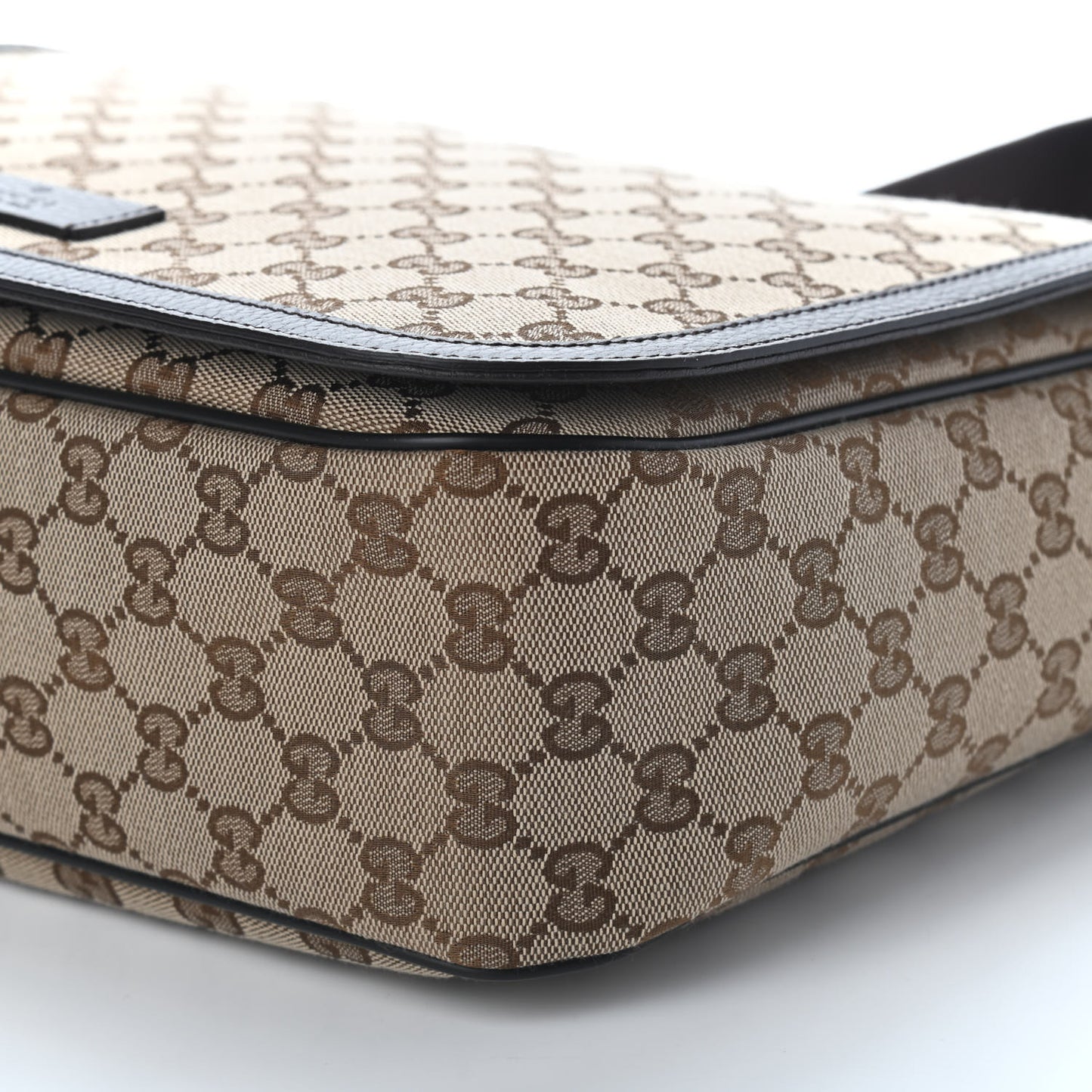 Monogram Large Flap Messenger Bag Beige Dark Brown