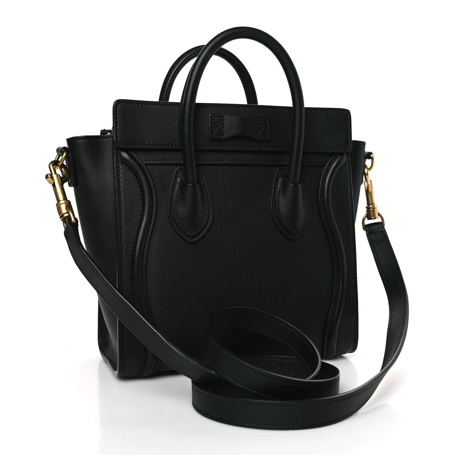 Celine Smooth Calfskin Nano Luggage Black 3 of 10