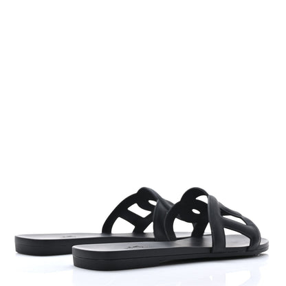 Hermes Rubber Aloha Sandals 36 Black 4 of 8