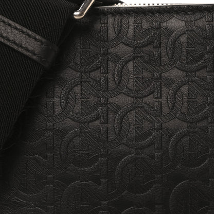 Salvatore Ferragamo Calfskin Gancini Embossed Travel Crossbody Black 7 of 9