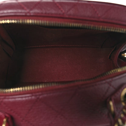 Chanel Shiny Calfskin Goatskin Quilted Small Coco Curve Vanity Burgundy 5 of 11