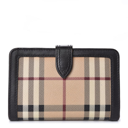 Burberry Haymarket Check Compact Zip Wallet Chocolate 1 of 10