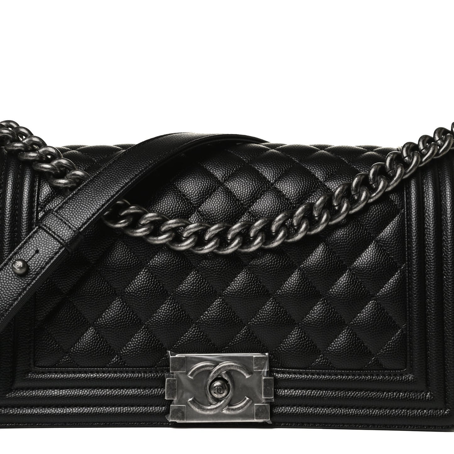 Caviar Quilted Medium Boy Flap Black