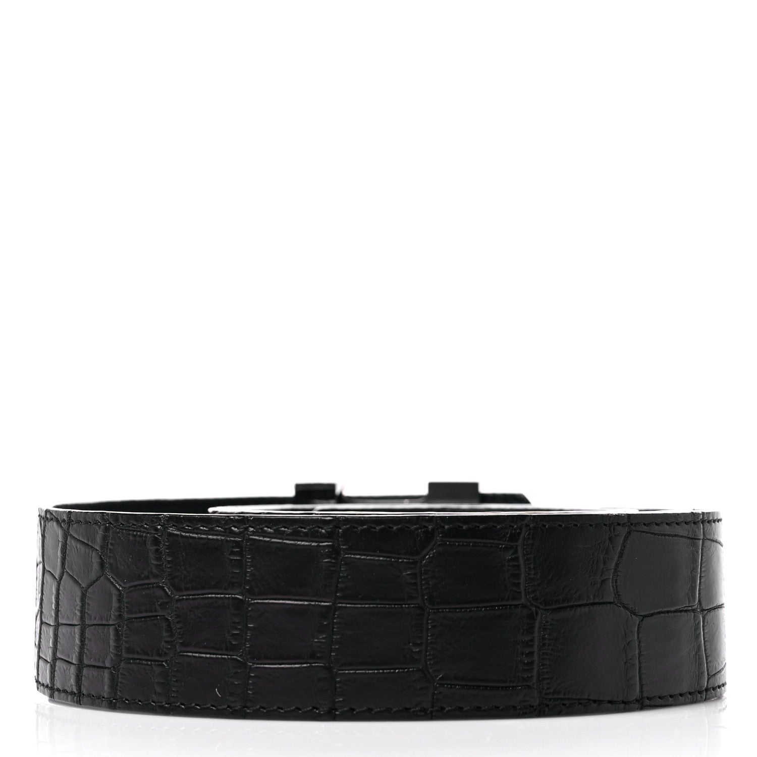 Louis Vuitton Alligator LV Initiales Belt 95 38 Black 2 of 9