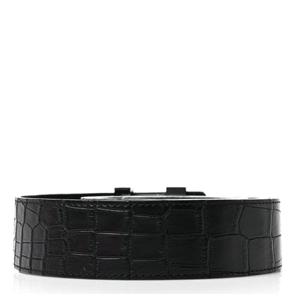 Louis Vuitton Alligator LV Initiales Belt 95 38 Black 2 of 9