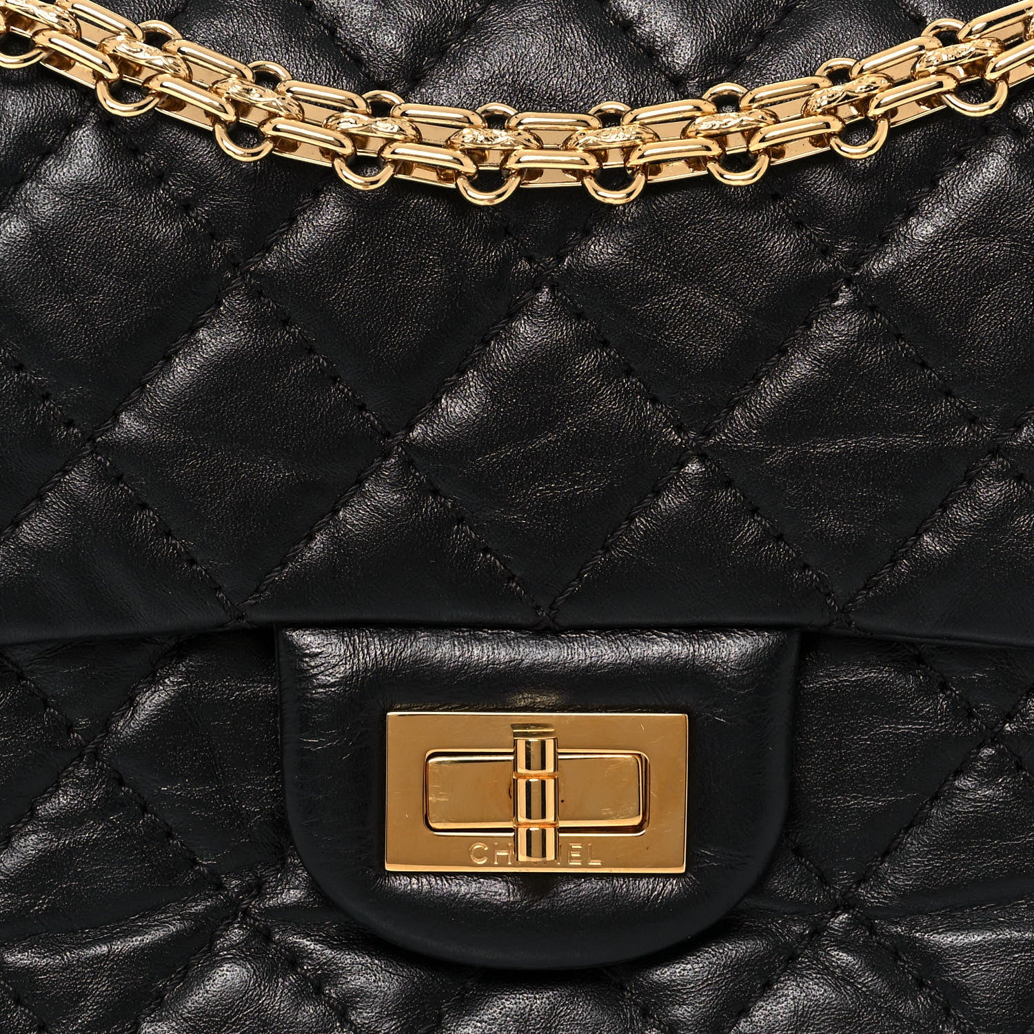 Chanel Aged Calfskin Quilted 2.55 Reissue Mini Flap Black 8 of 14