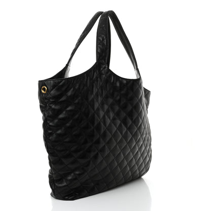 Saint Laurent Lambskin Quilted Maxi Icare Shopping Tote Black 4 of 12