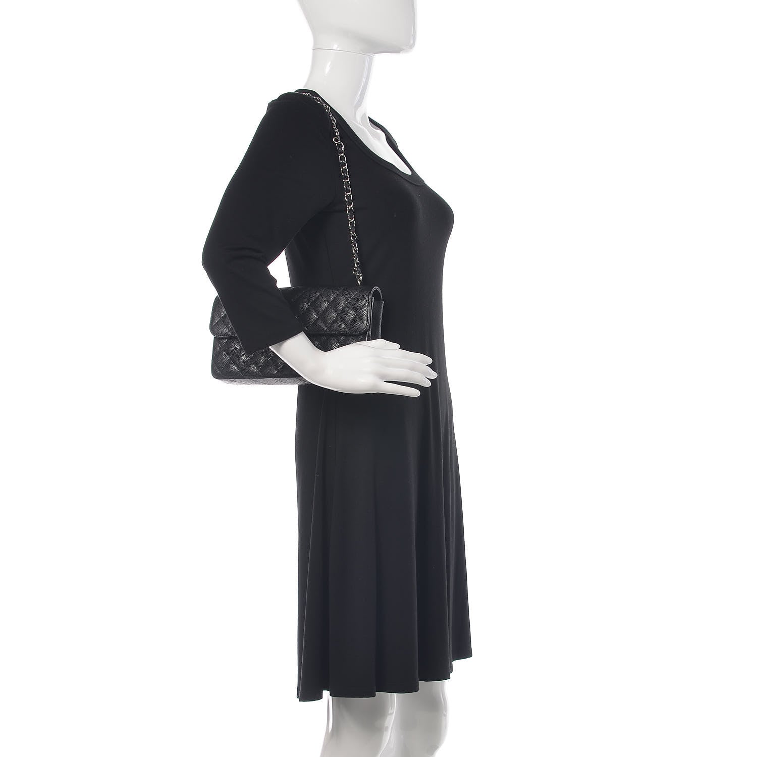 Chanel Caviar Quilted East West Flap Black 2 of 9