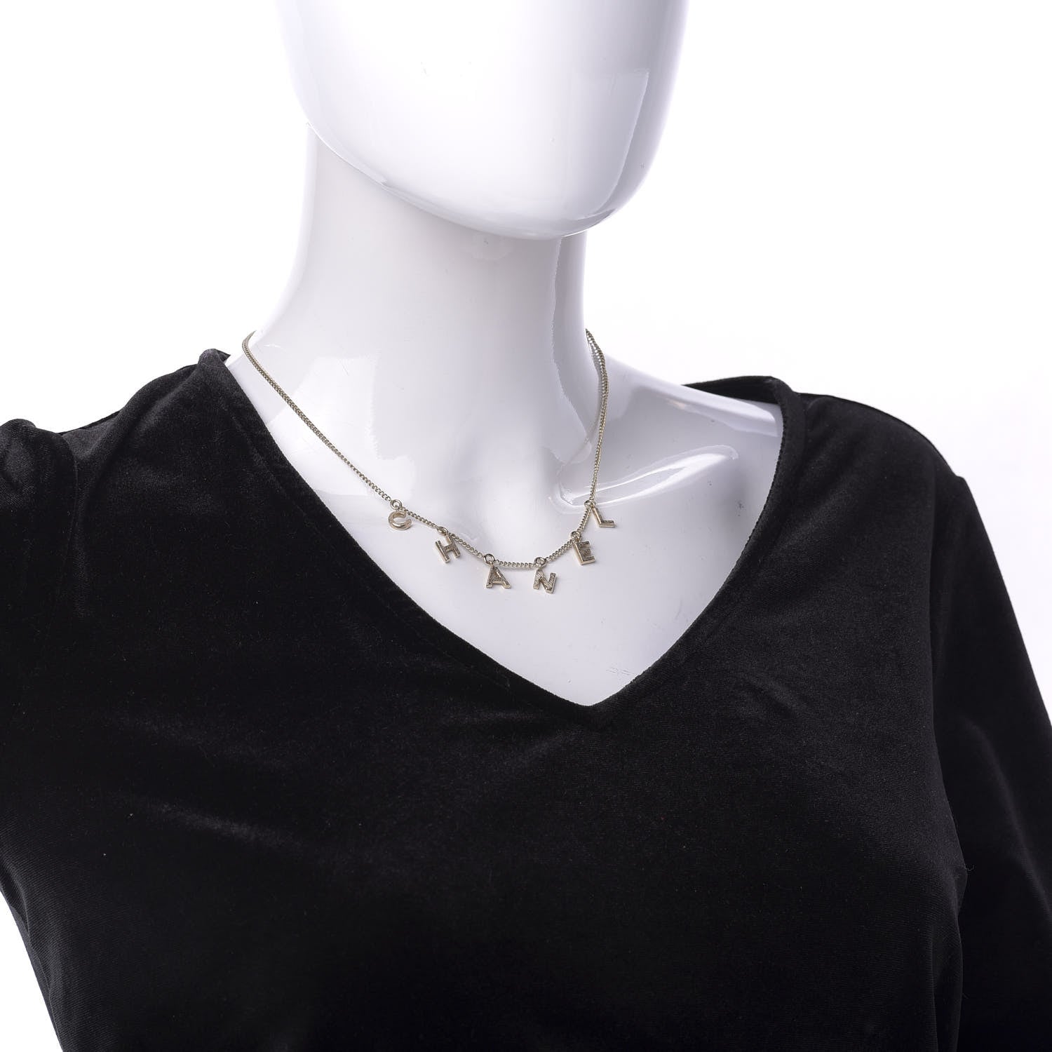 Chanel Logo Necklace Gold 2 of 5