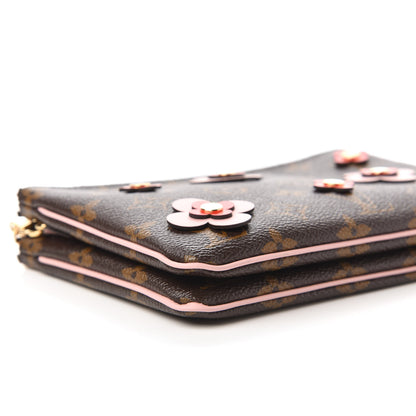 Louis Vuitton Monogram Blooming Flowers Double Zip Pochette 6 of 10