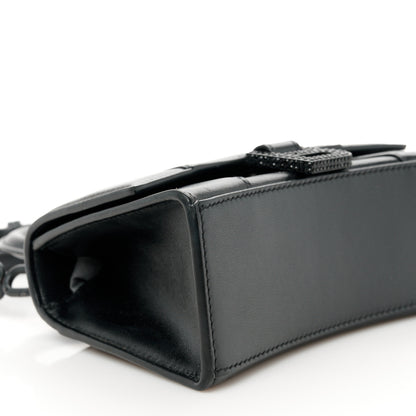 Balenciaga Shiny Box Calfskin Strass Hourglass Top Handle Bag XS Black 9 of 11