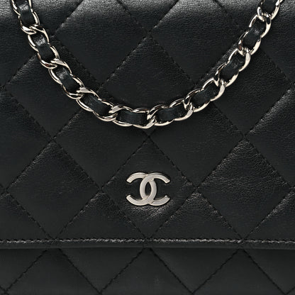 Chanel Lambskin Quilted Wallet On Chain WOC Black 9 of 11