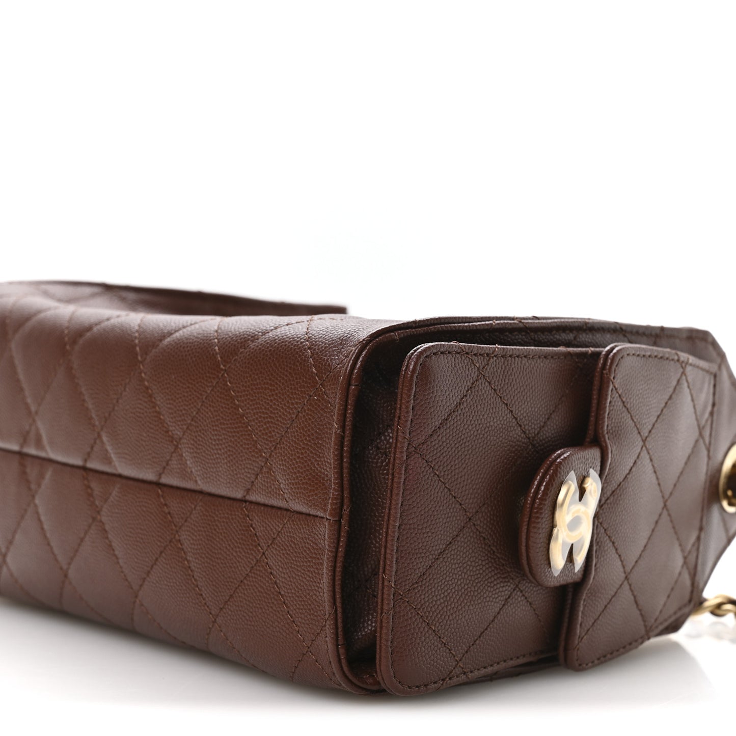 Caviar Quilted Mini Chanel 25 Handbag Brown