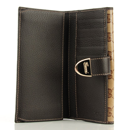 Gucci Crystal Monogram Dollar Calfskin Continental Wallet Beige Ebony Testa di Moro 5 of 7