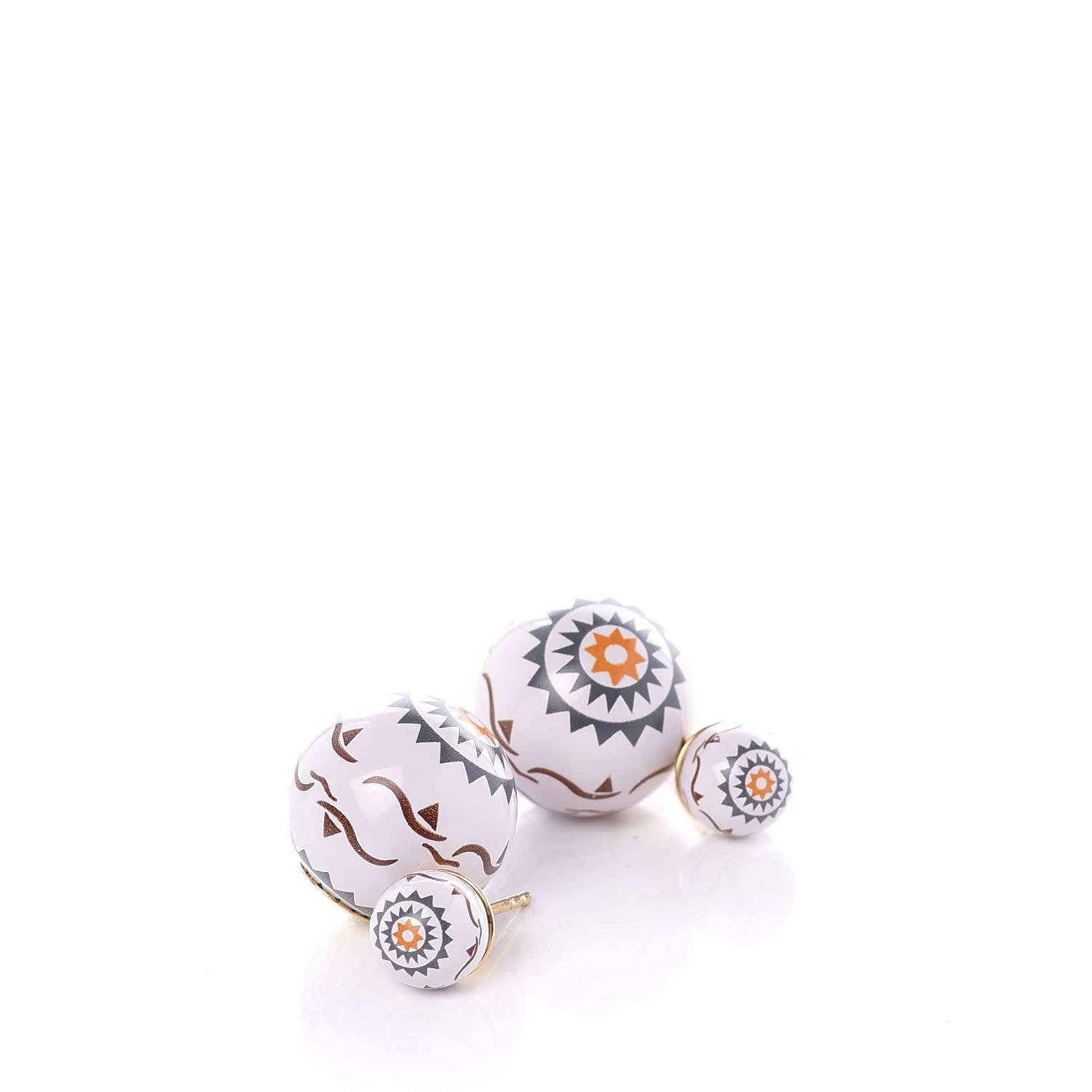 Christian Dior Mise En Dior Tribal Earrings White Blue Red 3 of 4
