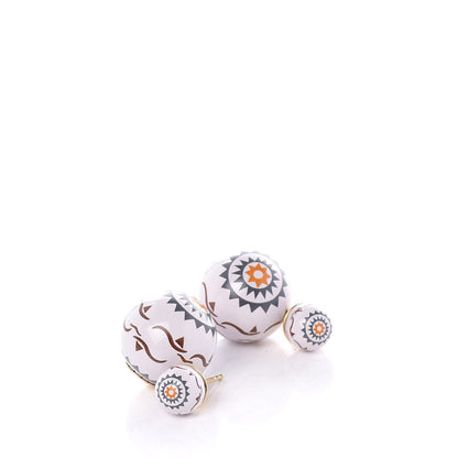Christian Dior Mise En Dior Tribal Earrings White Blue Red 3 of 4