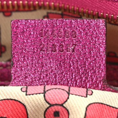 Gucci Metallic Calfskin Monogram Jolicoeur Charms Messenger Dark Pink 7 of 12