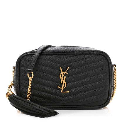 Saint Laurent Grain De Poudre Matelasse Monogram Mini Lou Camera Bag Black 1 of 10