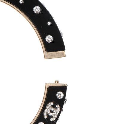 Chanel Resin Crystal CC Bangle Black Gold 6 of 6