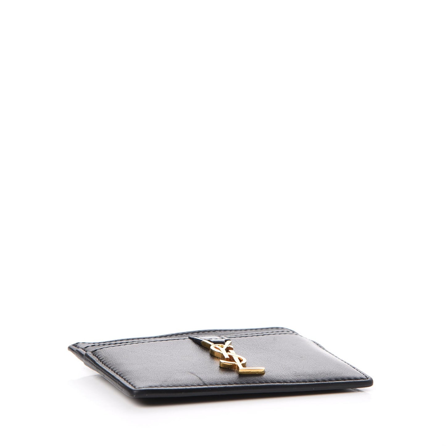 Calfskin Monogram Card Case Black