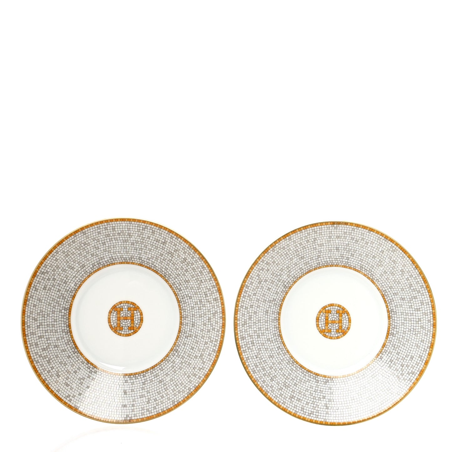Porcelain Mosaique Au 24 Gold Tea Cup And Saucer Set Of 2