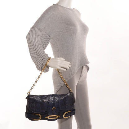 Jimmy Choo Python Troy Clutch Navy 2 of 8
