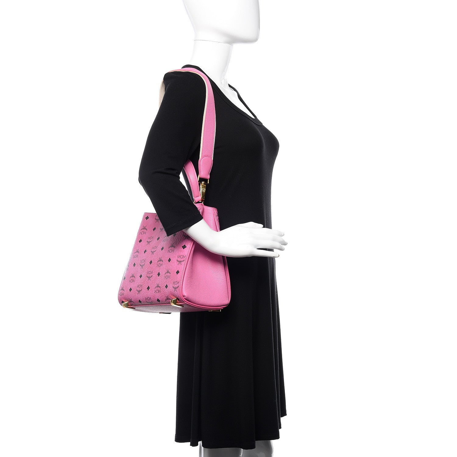MCM Visetos Small Corina Shoulder Bag Pink 2 of 10