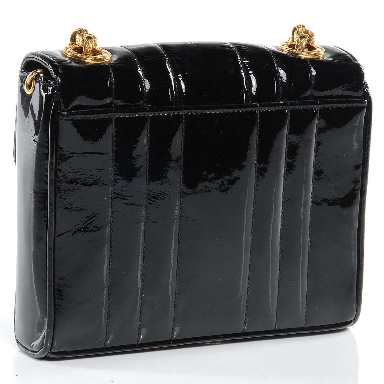 Chanel Patent Vertical Quilt Mini Flap Black 3 of 7