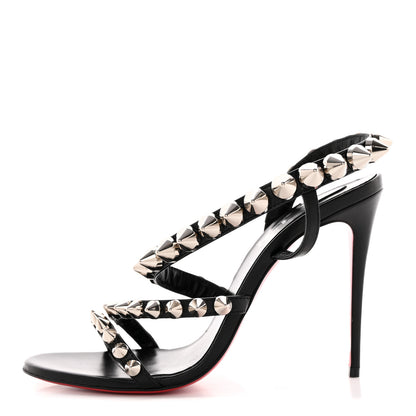 Christian Louboutin Calfskin Spikita Slingback 100 Stiletto Pumps 38.5 Black Silver 1 of 8