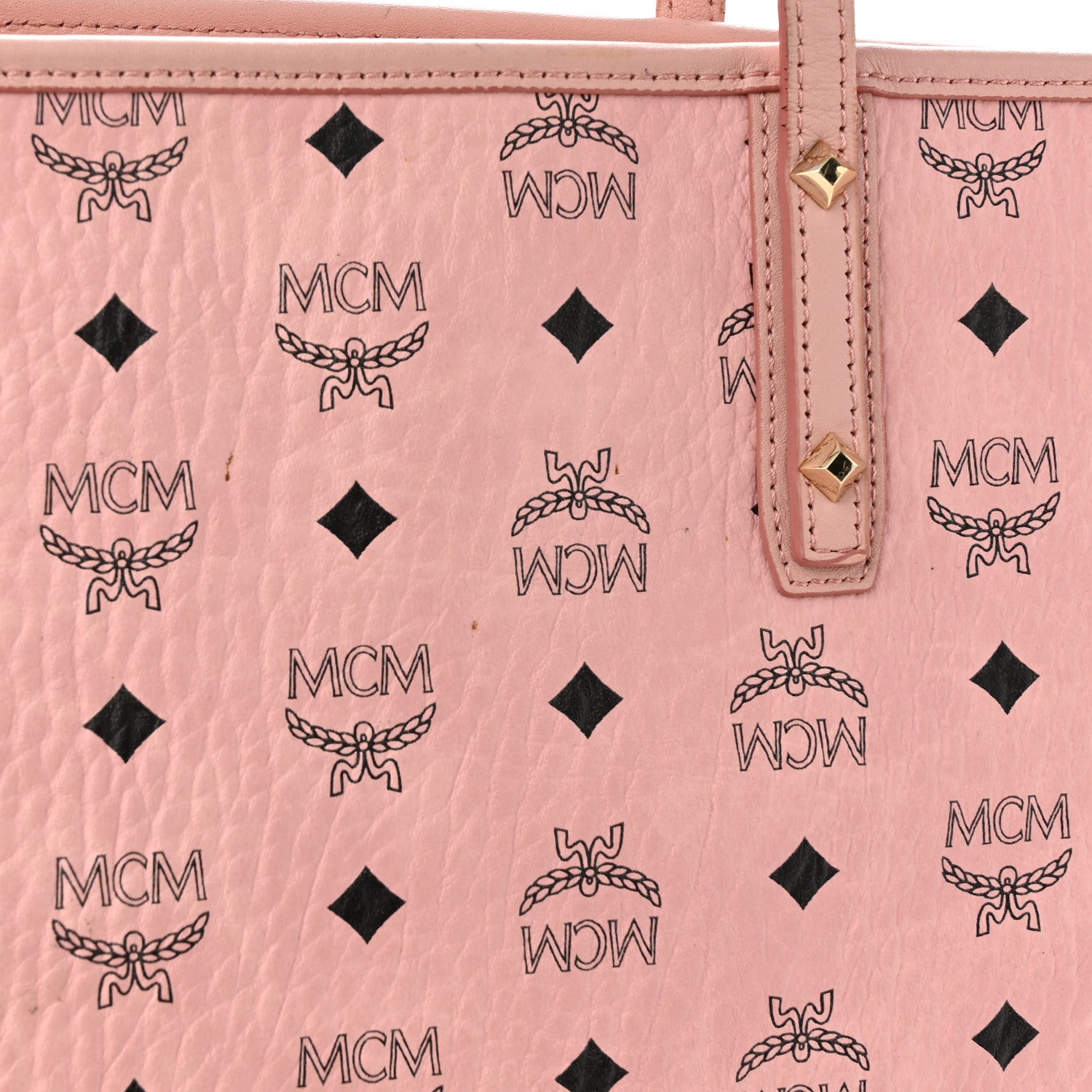 MCM Visetos Medium Project Reversible Shopper Tote Soft Pink 12 of 12