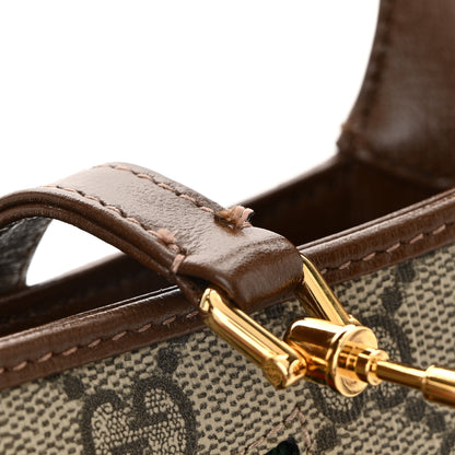 Gucci GG Supreme Monogram Azalea Calfskin Web Mini Jackie 1961 Hobo Beige Ebony Brown Sugar 11 of 12