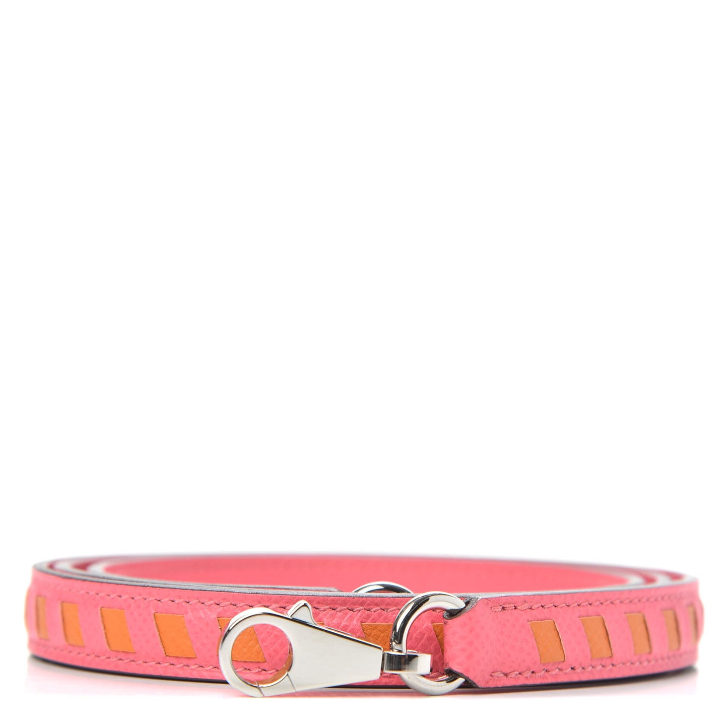 Epsom 16mm Tressage Shoulder Strap Rose Azalee Abricot