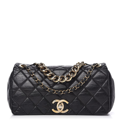 Chanel Aged Calfskin Quilted Medium Pondichery Flap Black 1 of 10
