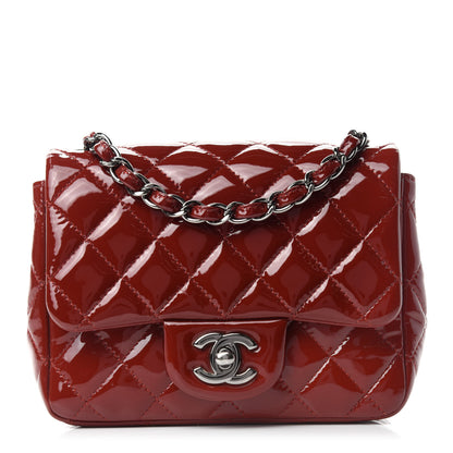 Chanel Patent Quilted Mini Square Flap Red 1 of 13