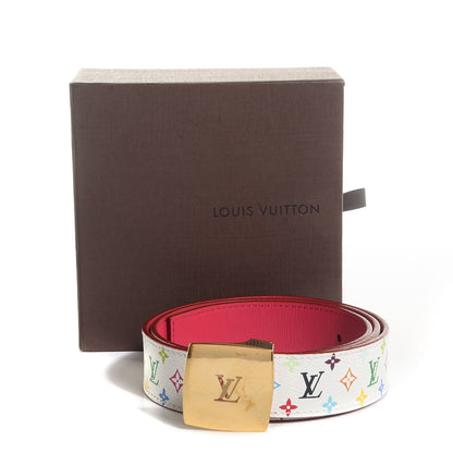 Louis Vuitton Monogram Multicolor LV Cut Reversible Belt 80 32 White Grenade 6 of 6