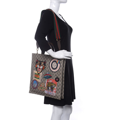 Gucci Soft GG Supreme Monogram Courrier Vertical Tote Beige New Acero 2 of 10