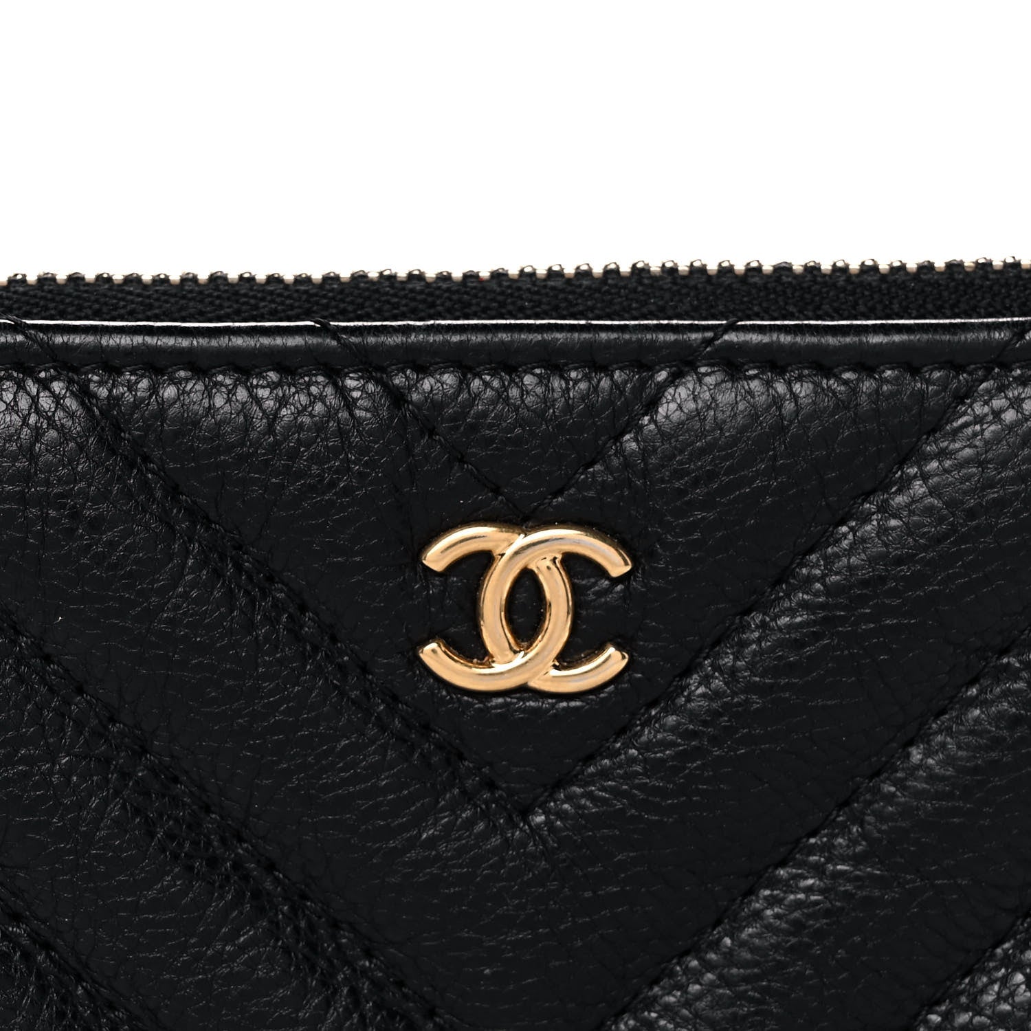 Chanel Crumpled Calfskin Chevron Quilted Small Cosmetic Case Black 8 of 11