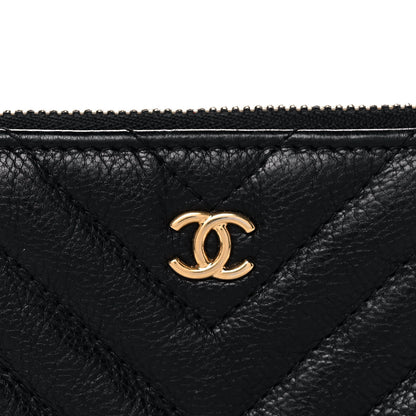 Chanel Crumpled Calfskin Chevron Quilted Small Cosmetic Case Black 8 of 11