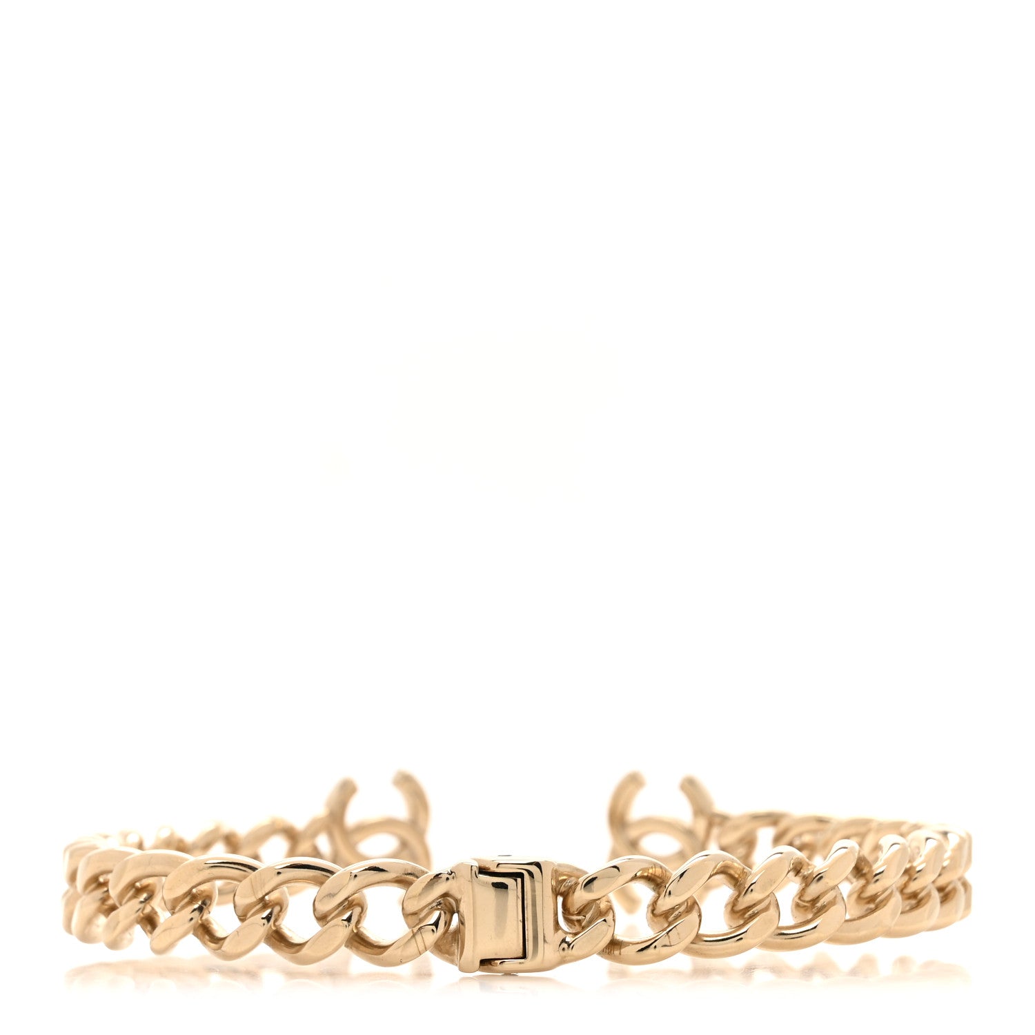 Chanel Metal CC Chain Link Choker Necklace S Gold 3 of 5