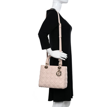Christian Dior Lambskin Cannage Medium Lady Dior Light Pink 2 of 10