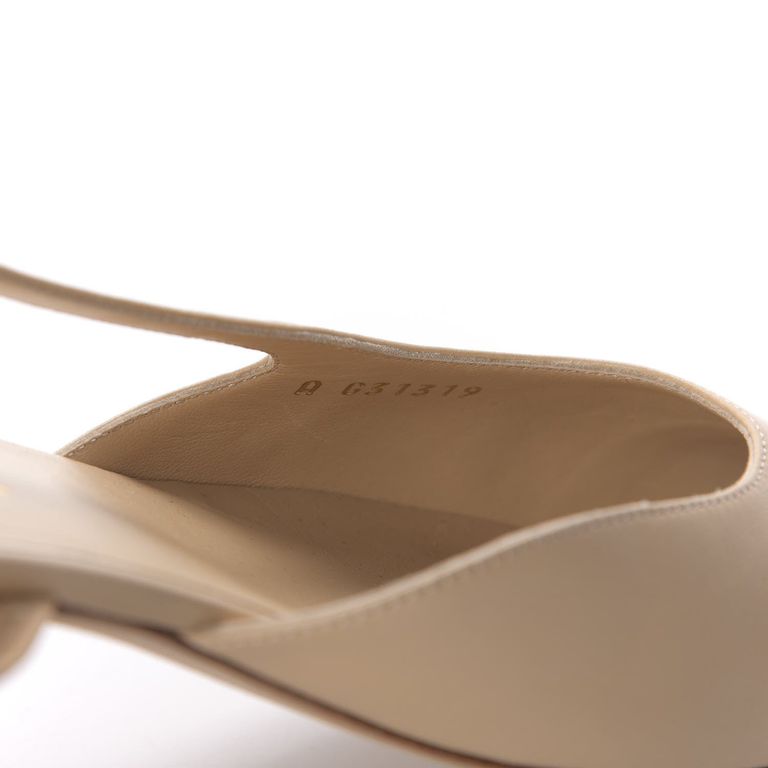 Chanel Lambskin Patent Cap Toe CC Slingback Sandals 40 Beige White 8 of 9
