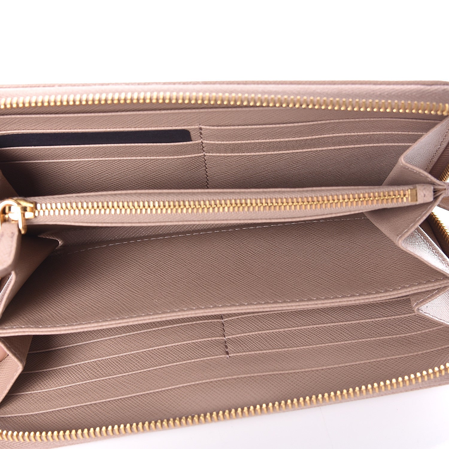 Prada Saffiano Metal Zip Around Wallet Cipria 5 of 8