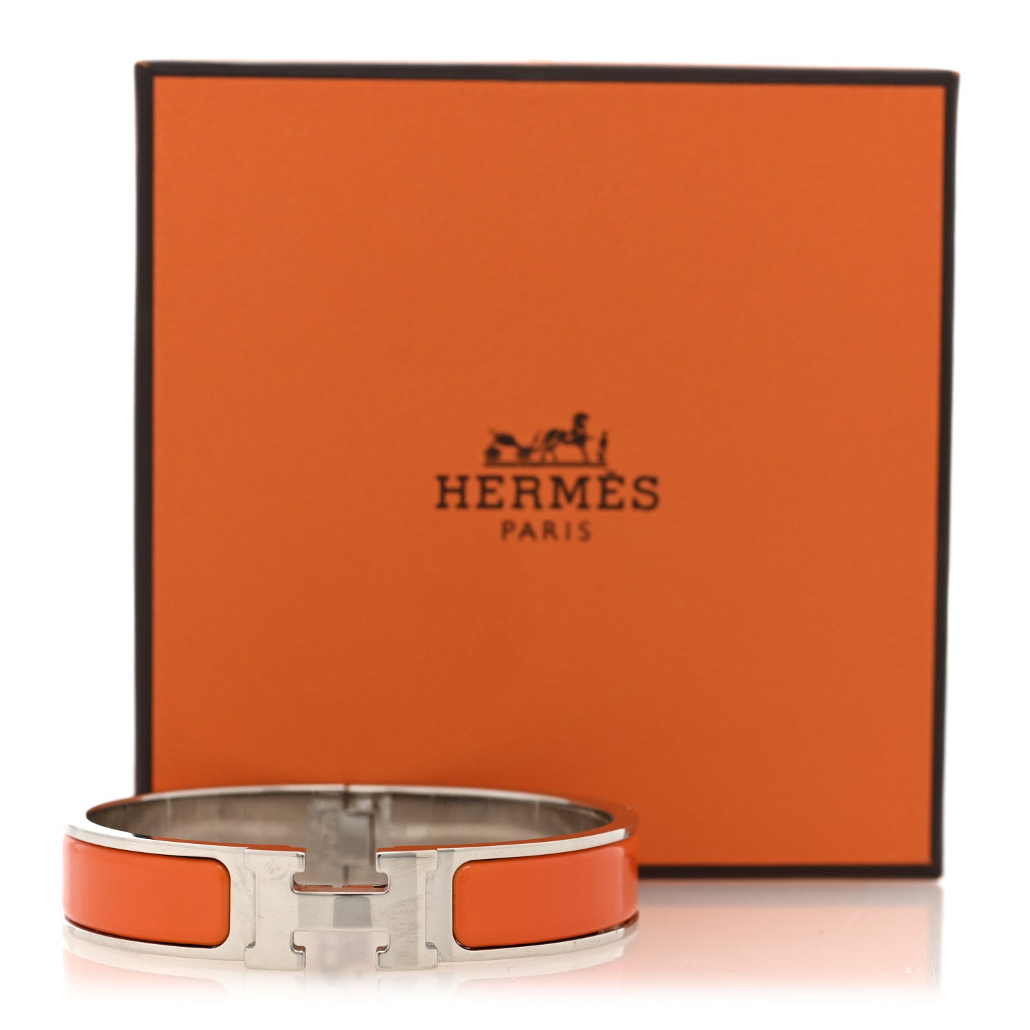 Hermes Enamel Narrow Clic Clac H Bracelet PM Orange 5 of 5