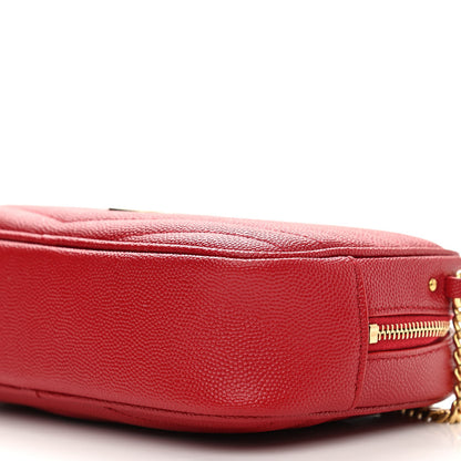 Saint Laurent Grain De Poudre Matelasse Monogram Mini Lou Camera Bag Eros Red 10 of 12