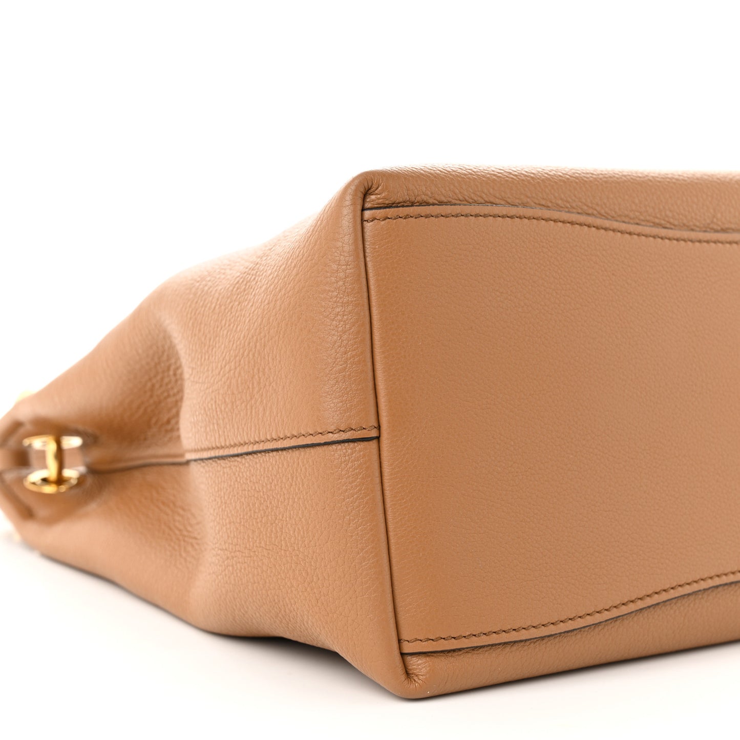 Vitello Phenix Embossed Logo Hobo Caramel
