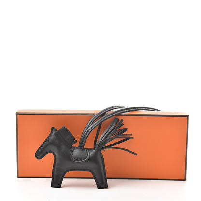 Hermes Milo Lambskin Grigri Rodeo Horse Bag Charm PM So Black 5 of 5